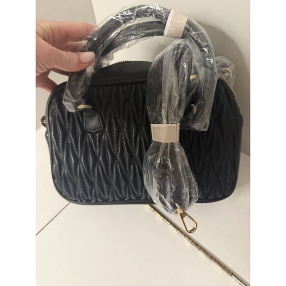 Valentino Orlandi Black Quilted Leather Zip Crossbody Purse NWT $199 [jb] - Picture 8 of 14